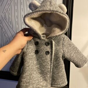 Old Navy Gray Baby Hooded Coat